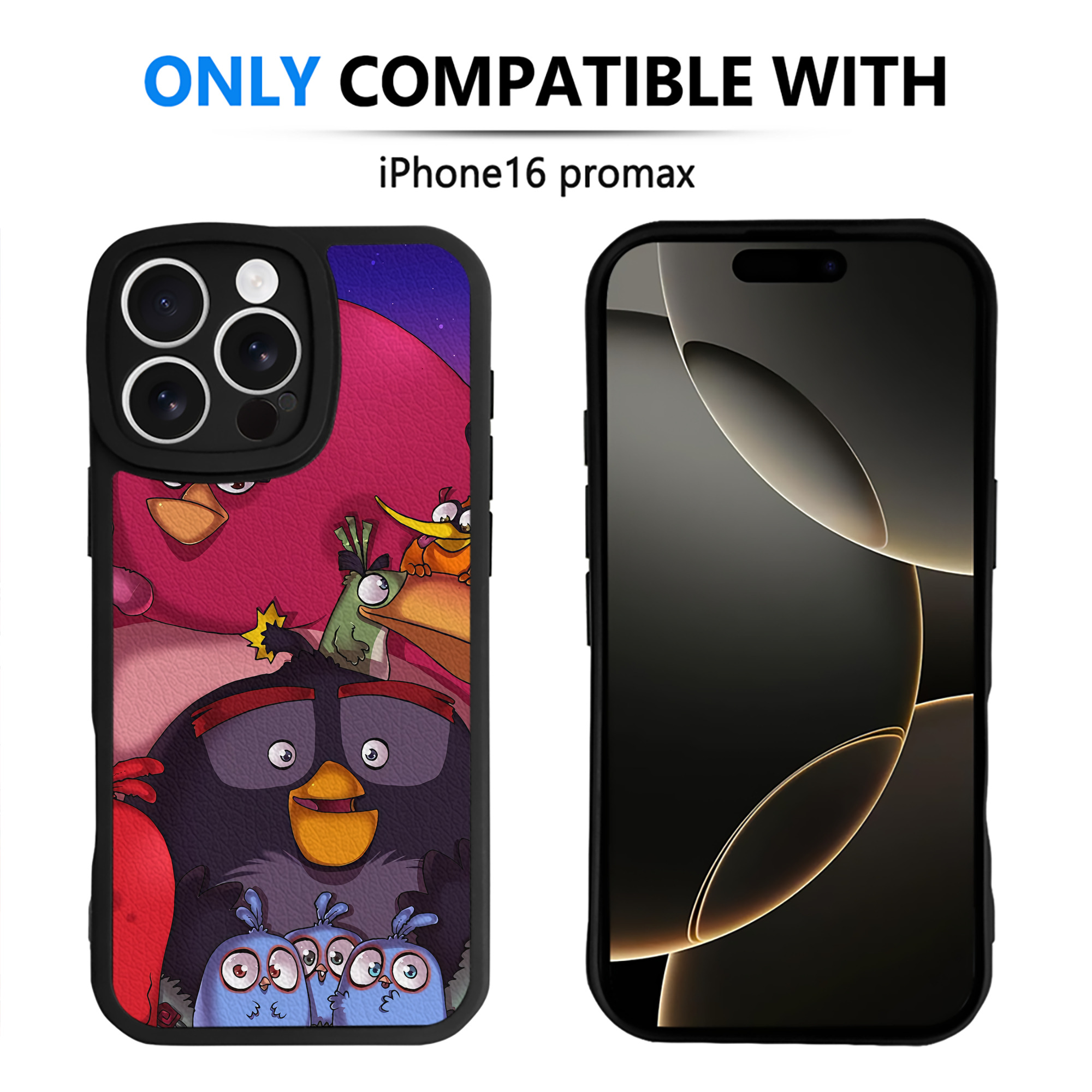 （画像用） Angry Birds アングリーバード 【iPhone 16シリーズ対応】シリコンスマホケース（レザー調） 材質：シリコン